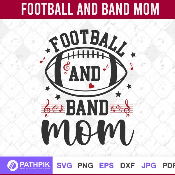 Fußball und Band Mom SVG Design, Band Mom SVG Design, Blaskapelle SVG, Football Mom, Halftime Show, Jubel Mom Shirt, Spieltag,