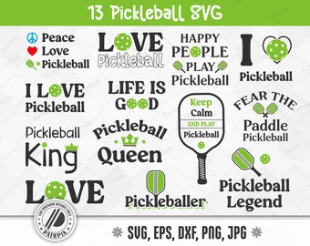 Pickleball SVG Bundle, Crafting Cut Files (eps, dxf, svg, png)