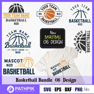 Basketball Custom SVG Bundle, Basketball Mascot Svg, Player Template, Basketball Team Shirt Design, Cut files for your craft work