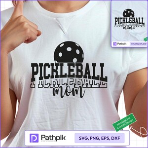 Pickleball Mom & Mama SVG PNG | Sports Shirt Design for Cricut and Silhouette | Game Day Cut File for Cutting Machines