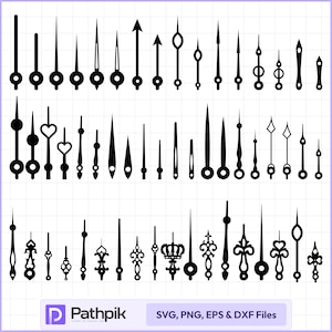 Clock Hands SVG File, Clock Hands Vector, Silhouette, Cricut file