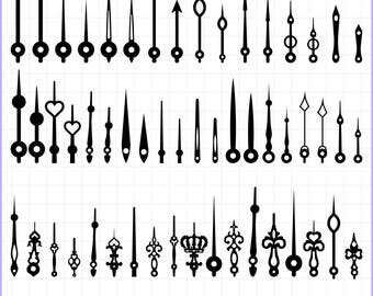 Clock Hands SVG File, Clock Hands Vector, Silhouette, Cricut file
