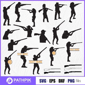 Skeet Shooter Svg, silhouet schieten, jacht & schieten SVG, Trapshooting Svg, schieten spelers svg
