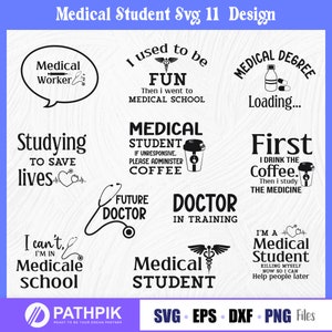 Medical Student Doctor gift Med Student Quotes  funny med school svg design Cut Files for Crafters