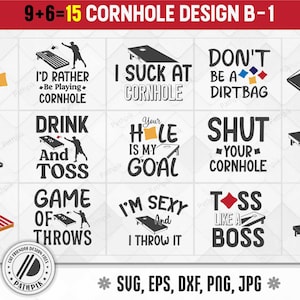 Cornhole SVG v1, fichiers de coupe pour votre travail d'artisanat
