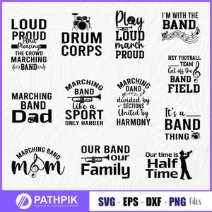 Design SVG para banda marcial, SVG para banda, humor engraçado para mãe de tambor-mor Banda marcial