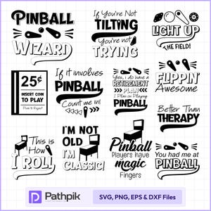 Flipperkast SVG-bundel – grappige retro arcade-citaten voor Cricut en silhouet – Flippin’ Awesome, kantelbaar, klassieke gamer-gesneden bestanden