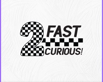 Birthday SVG Two Fast 2 Curious Pit Race car theme birthday celebration print iron on cut file Cricut Silhouette Download vector sublimation