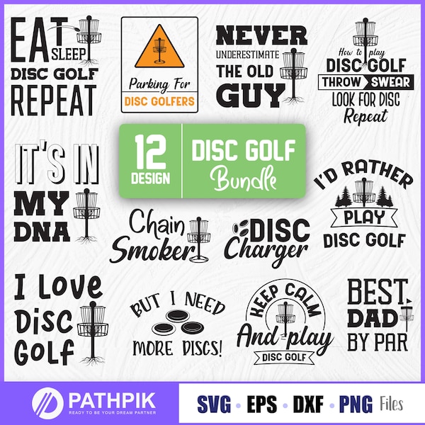 Disc Golf SVG Bundle, Disc Golfer SVG, Frisbee SVG, Disc Golf T-Shirt