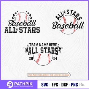 All Stars SVG, softbal SVG, honkbal SVG, softbalteam, honkbalteam, softbal honkbalteam embleem sjabloon
