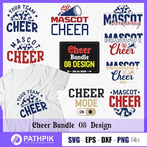 Cheer Bundle Svg Design, Cheerleader Bundle, Cheerleading T shirt Design, , Cheer Team Shirt Bundle, Cheer Gift  Cricut Cut Files