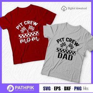 Pit crew mamma svg, Pit crew papà svg, Pit crew famiglia maglietta design, regalo di compleanno, Disney compleanno svg, corse svg, corse automobilistiche svg,