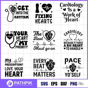 Kardiologie Arzthelferin SVG, Kardiologie SVG Bundle, Kardiologe SVG, Herz Krankenschwester