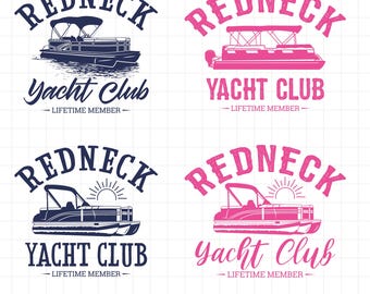 Redneck Yacht Club SVG, Pontoon Boat Clipart (Digital Files)