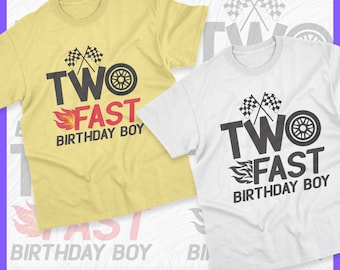Two Fast Birthday Boy SVG Design, Race Car Cut File