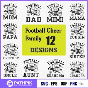 Football Cheer Family SVG Bundle, Football and Cheer Mom SVG T Shirt design, Football Cheer Family gift Svg, Cheer Biggest Fan, Cheer Life,