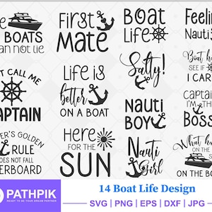 Boat Life SVG, Cut files for your crafting work