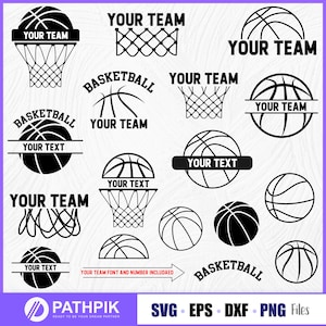 Logotipo personalizado de baloncesto SVG, diseño de camiseta de equipo de baloncesto, marco para nombre de baloncesto, logotipo de baloncesto SVG, sublimación de logotipo de baloncesto
