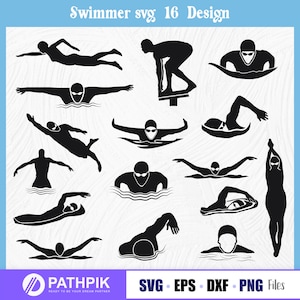 Swimmer svg, Swimming svg, Swimmer Clipart, Swimmer Design, Swimmer Silhouette, Swimmer Vector,