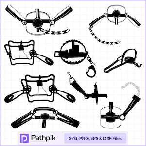 Lång vårdjurfälla SVG-paket, fångstfällor Clipart (svg, png, eps, dxf)