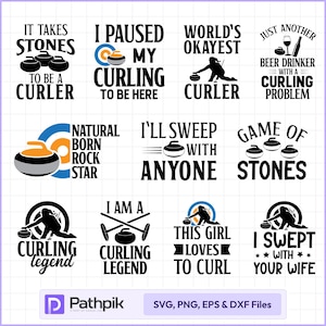 Curling SVG 11 Design, Curling Sport SVG, Curling Svg, Sport SVG, Curling Clipart,