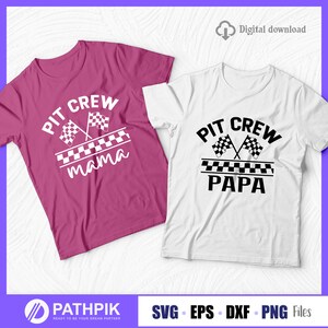 Pit crew mama Svg, Pit crew Papa Svg, Design maglietta famiglia Pit crew, Regalo di compleanno, Disney compleanno Svg, Racing Svg, corse automobilistiche Svg,
