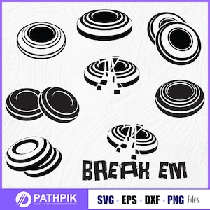 Clay Target SVG Design, Trapshooting SVG, Skeet Shooting SVG, Break Em Sporting Clay Quote Svg -Personal & Commercial Use
