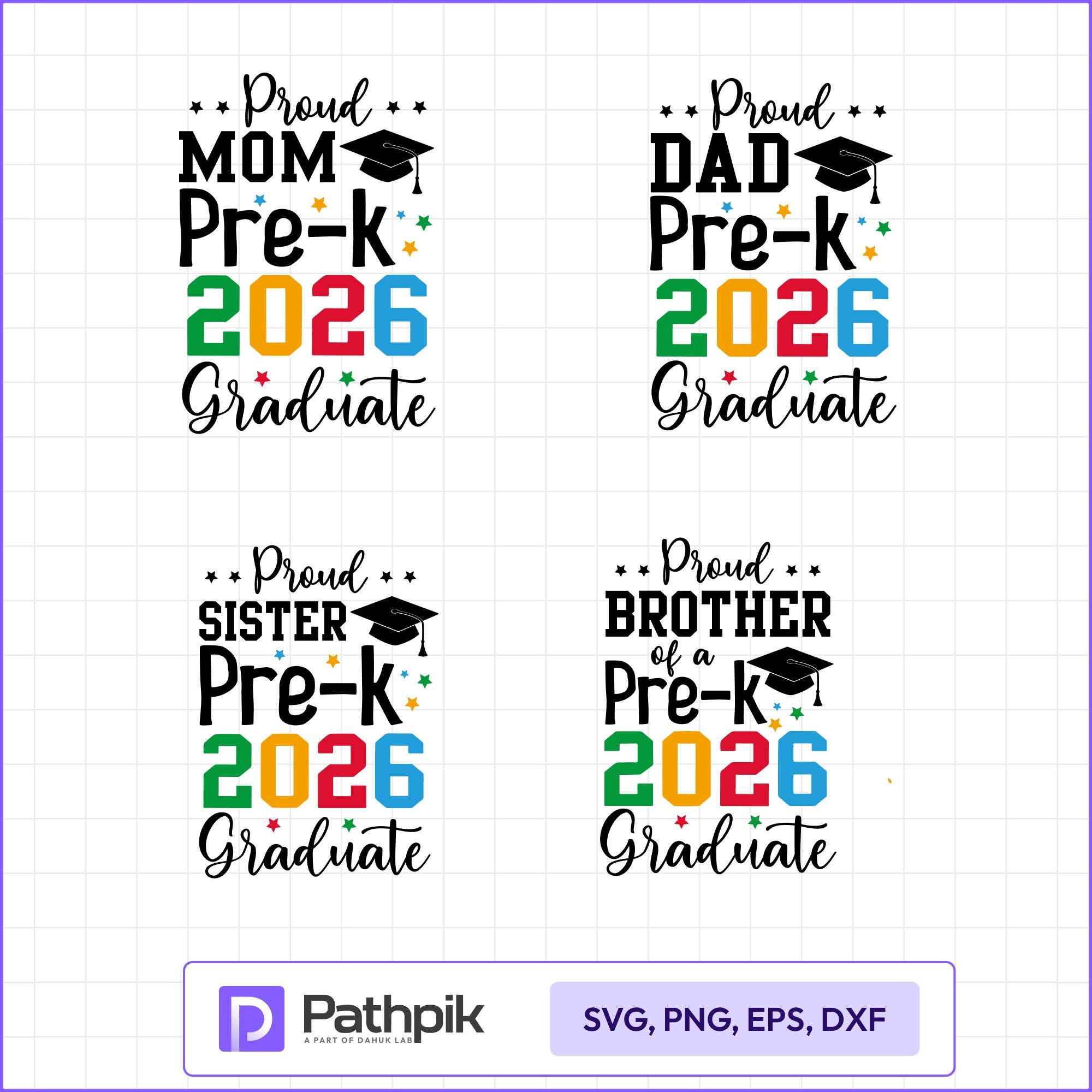 Pre-k Graduation 2026 SVG Design, Pre-k Graduation Family Bundle SVG ...