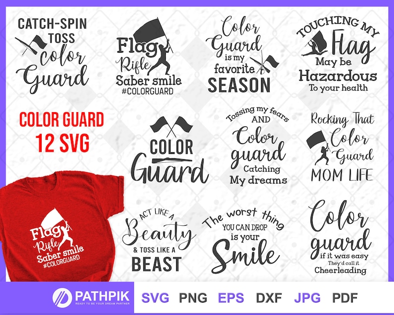 Color Guard SVG Design and Cut Files for Crafters - Etsy