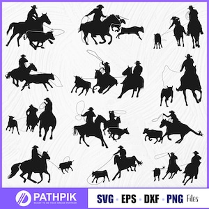 Team Roping Rodeo Ranch SVG Design, Team roping Clipart, Cattle Roping Cowboy, Cattle Ranch SVG, Rodeo, Ranch Rodeo returns, Cricut designs