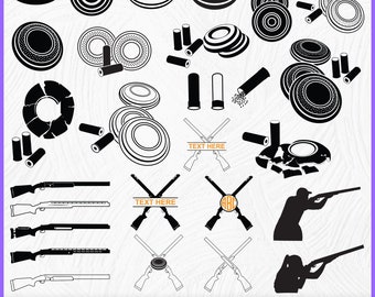 Clay Pigeon Trap Shooting Svg, Clay Target SVG, Trapshooting, Clay Targets and Shotgun Shells SVG