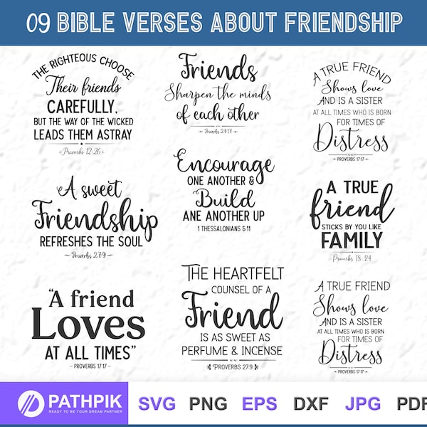 Bible Verses about Friendship,  Bible Verse SVG, Friendship Svg, Christian Svg,  Scripture Svg, Christian Quote Svg,