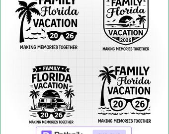 Family Florida Vacation 2026 SVG Cricut PNG Trip Shirt Design Bundle