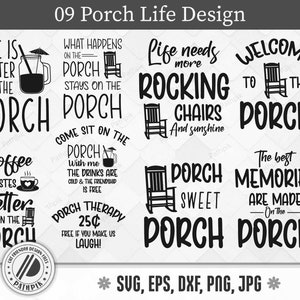 Porch Life SVG Cut files for your crafting work