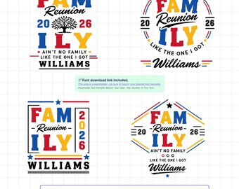 Family Reunion SVG Bundle, Personalized Family Name SVG PNG, Custom Family Reunion 2026 Cricut Files