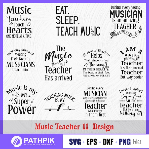 Music Teacher Svg, Music SVG, Music lover, Music Teacher Gift T Shirt design and Cut Files for Crafters