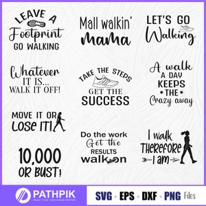 Let&#39;s Go Walking,  Exercise SVG design, Walking Design, Walkers Svg, Walking in a Winter, Walking Mom