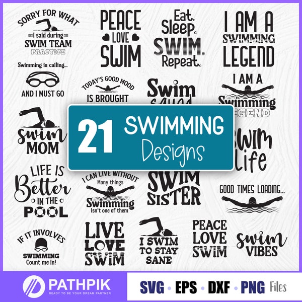 Schwimmen SVG Cricut Design Cut Dateien für Ihre Bastelarbeit, SVG eps dxf png