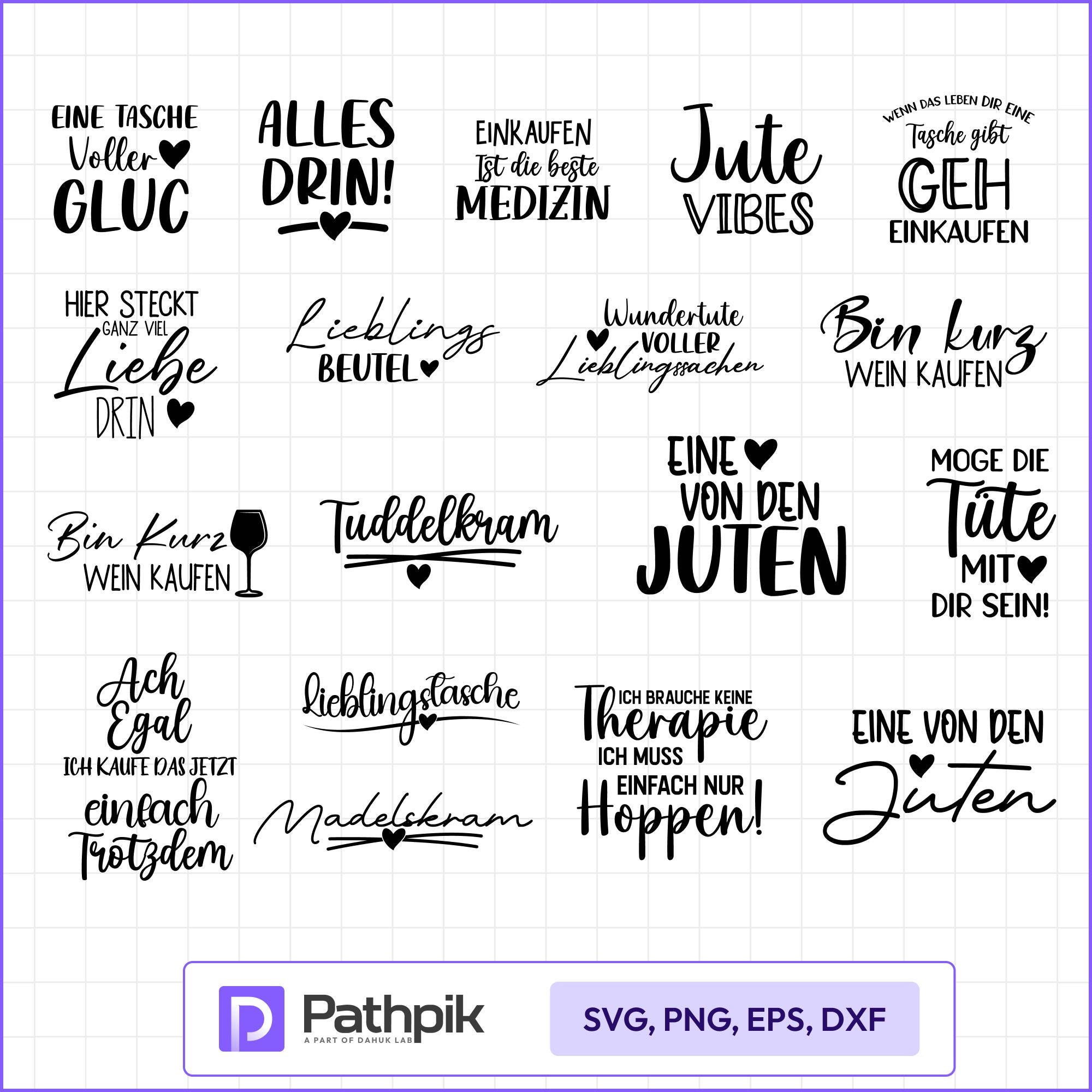 German Tote Bag SVG Bundle – Funny & Sentimental Quotes for Shopping ...
