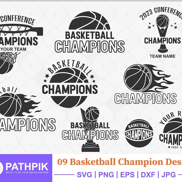 Basketball Champions SVG, Cut files for your crafting work