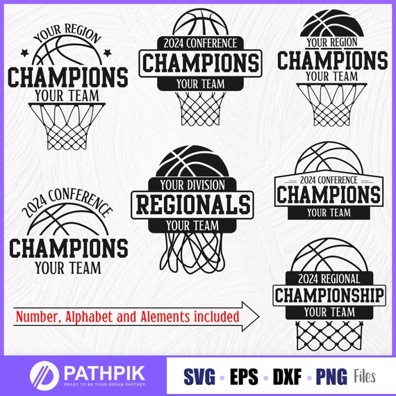 Basketball Team Conference, Basketball SVG, Basketball Champions SVG, Sectional Regional State Champions, Cut files for your crafting work