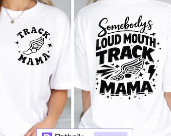 Track Mama SVG Loud Mouth Mom Running Design (SVG, PNG)