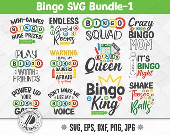 Bingo Games SVG, Bingo SVG Cut files for your crafting work