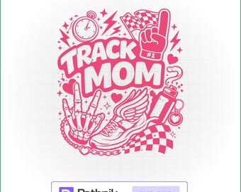 Track Mom SVG Running Mom Shirt SVG PNG Sport Mom Cricut Design