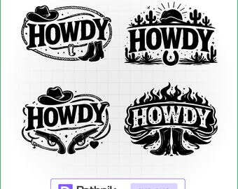 Howdy SVG Bundle Western Cowboy SVG PNG, Cowgirl Shirt Cricut Design