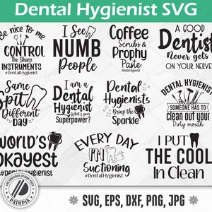 Arquivos de corte SVG de higienista dental, SVG de dentista para seu trabalho de artesanato