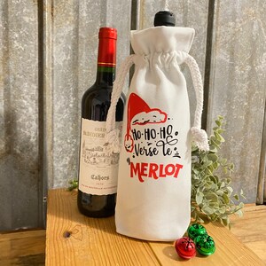 Wine bag, Ho Ho Ho pours the merlot