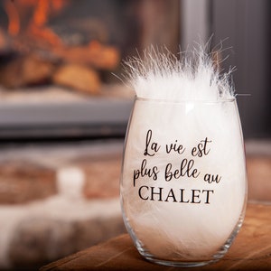 Wine glass decal "life is more beautiful..."