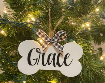 Personalized pet ornament, Dog Bone Ornament, Gift for Pet, Fur Baby Ornament, Acrylic Ornaments