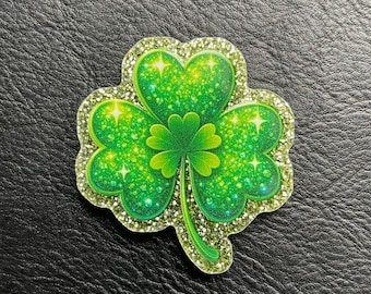 PatsyPutty XL Shamrock Glitter Green Resin Cover Minder Needle Minder
